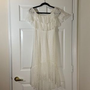 White Lace Graduation Dress
